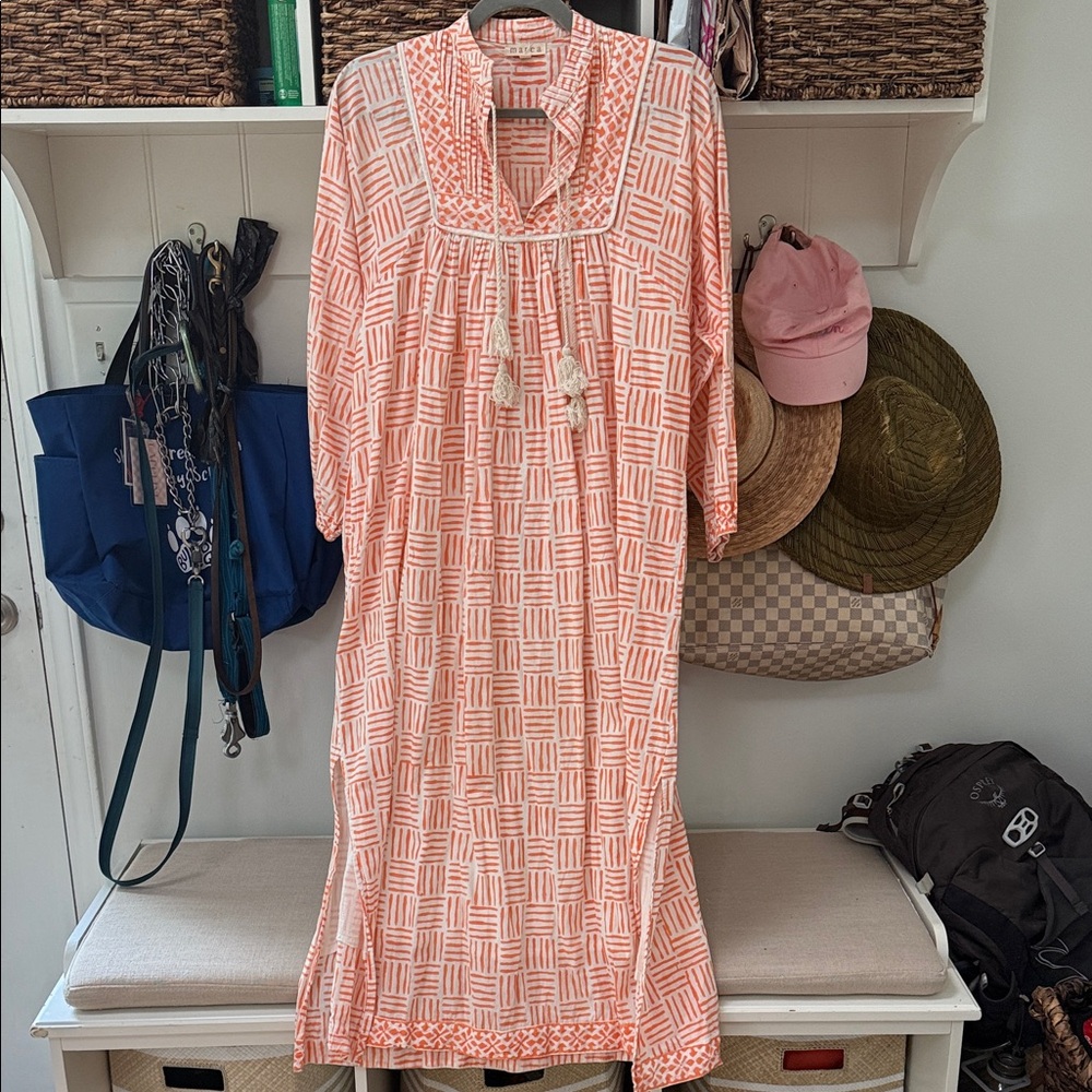 Orange Geometric Pattern Kaftan